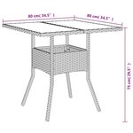 vidaXL Ensemble à manger de jardin et coussins 3 Pièces noir rotin acacia