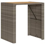 vidaXL Table de jardin et dessus en bois d'acacia gris résine tressée