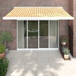 vidaXL Auvent rétractable jaune et blanc 3 5x2 5 m tissu et aluminium