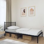 vidaXL Cadre de lit métal avec tête de lit noir 100x200 cm