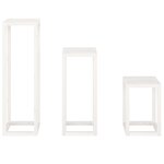 vidaXL Ensemble de supports pour plantes 3Pièces Blanc Bois de pin massif