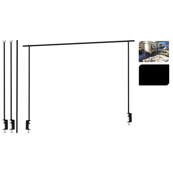 ProGarden Tige de table décorative avec pince de table Métal Noir