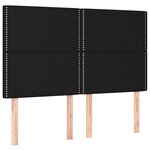 vidaXL Sommier à lattes de lit avec matelas Noir 140x200 cm Tissu