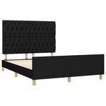 vidaXL Cadre de lit avec tête de lit Noir 140x200 cm Tissu