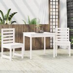vidaXL Ensemble de bistrot de jardin 3 Pièces blanc bois de pin massif