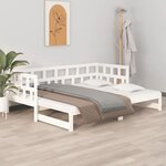 vidaXL Lit coulissant blanc bois de pin massif 2x(90x200) cm