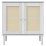 vidaXL Buffet SENJA aspect rotin blanc 80x35x80 cm bois massif de pin