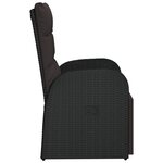 vidaXL Chaise inclinable de jardin et coussin Résine tressée Noir