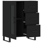 vidaXL Buffet noir 69 5x34x90 cm bois d'ingénierie