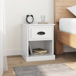 vidaXL Tables de chevet 2 Pièces blanc brillant 39x39x47 5 cm