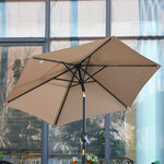 Parasol hexagonal inclinable dim. Ø 2 3 x 2 16H m métal polyester haute densité beige