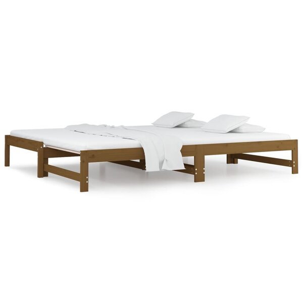 vidaXL Lit coulissant Marron miel 2x(90x200) cm Bois de pin solide