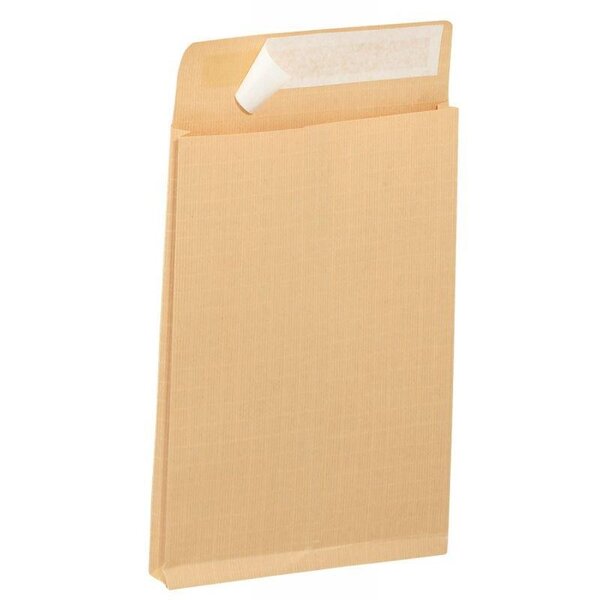 Paquet de 50 pochettes kraft armé 3 soufflets 340x465 mm 130 g avec bande adhésive