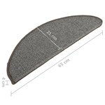 vidaXL Tapis de marches d'escalier 15 Pièces Gris 65x21x4 cm