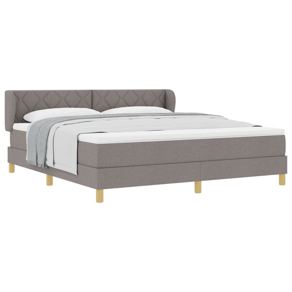 Lit Box Spring vidaXL avec Matelas en Taupe  180x200 cm  Tissu