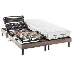 Ensemble matelas + sommier relaxation électrique - 2 x 90 x 200 cm - Matelas ressorts ensachés
