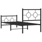 vidaXL Cadre de lit métal sans matelas avec pied de lit noir 80x200 cm