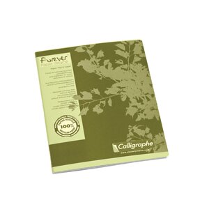 Cahier recyclé piqué clairefontaine forever - 17 x 22 cm - petits carreaux - 96 pages - lot de 5 - calligraphe