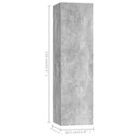 vidaXL Ensemble de meuble TV 4 Pièces Gris béton Bois d'ingénierie