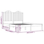 vidaXL Cadre de lit bois de pin massif 180x200 cm super king