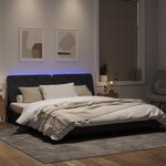 vidaXL Cadre de lit avec lumières LED noir 180x200 cm velours