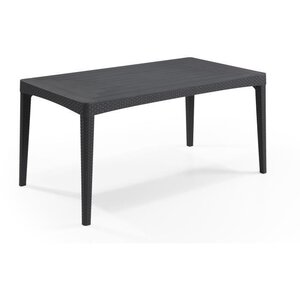 Table de jardin plateau latte - Dimensions : 160x90x74 cm - structure imitation rotin tressée - ALLIBERT BY KETER - 6 personnes - GI