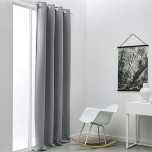 Rideau occultant à oeillets uni Gris 140 x 240 cm
