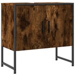vidaXL Armoire lavabo de salle de bain chêne fumé 60x33x60 cm