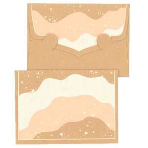 PAPERTREE STARDUST Lot de 5 Mini EnveloppesMessage + carte 8 5x6cm Naturel