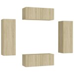 vidaXL Ensemble de meubles TV 4 Pièces Chêne sonoma Bois d'ingénierie