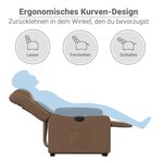 vidaXL Fauteuil inclinable électrique marron tissu