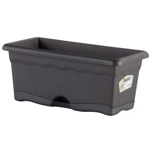 PLASTIKEN Jardiniere rectangulaire - 40 X 20 cm avec plateau - Anthracite