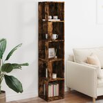 vidaXL Armoire d'angle Chêne fumé 33x33x164 5 cm Bois d'ingénierie