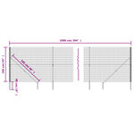 vidaXL Clôture en treillis métallique et piquet d'ancrage vert 1 6x10m