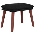 vidaXL Chaise de relaxation avec tabouret Noir Tissu