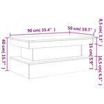 vidaXL Table basse avec lumières LED chêne fumé 90x50x40 cm