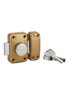 THIRARD - Verrou à bouton Transit 2 pour porte d'entrée cylindre 60mm 4 clés époxy or - THIRARD