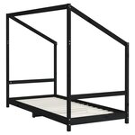 vidaXL Cadre de lit pour enfants noir 2x(90x200) cm bois de pin massif