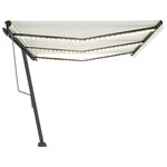 vidaXL Auvent automatique avec capteur de vent et LED 600x350 cm Crème