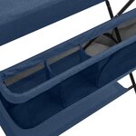 vidaXL Table à langer Bleu marine Fer