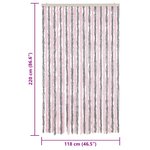 vidaXL Rideau anti-mouches gris argenté et rose 118x220 cm chenille