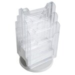 Distributeur De Prospectus Tourniquet De Table 6 Compartiments A4 - Cristal - Exacompta