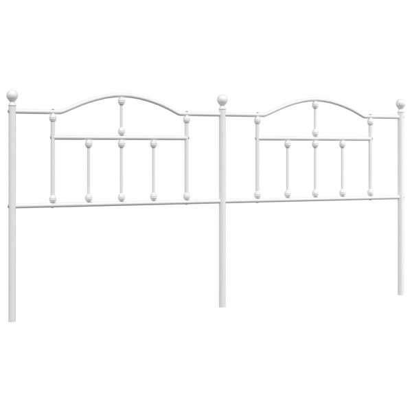 vidaXL Tête de lit métal blanc 193 cm