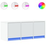 vidaXL Meuble TV avec LED blanc 97x34x40 cm bois d'ingénierie