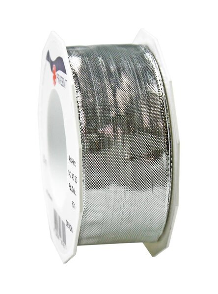 Ruban lurex laitonné devon 20-m-rouleau 40 mm  argent