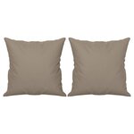 vidaXL Canapé 2 places avec oreillers taupe 140 cm tissu microfibre
