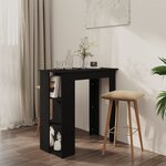 vidaXL Table de bar avec étagère Noir 102x50x103 5cm Bois d'ingénierie