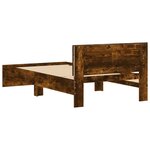 vidaXL Cadre de lit tête de lit et lumières LED chêne fumé 100x200 cm