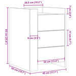 vidaXL Table de chevet noir 45x50x65 cm bois d’ingénierie