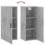 vidaXL Armoire murale gris béton 34 5x34x90 cm